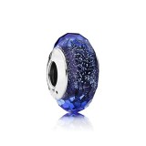 5A Blue Glitter Murano Glass Charm