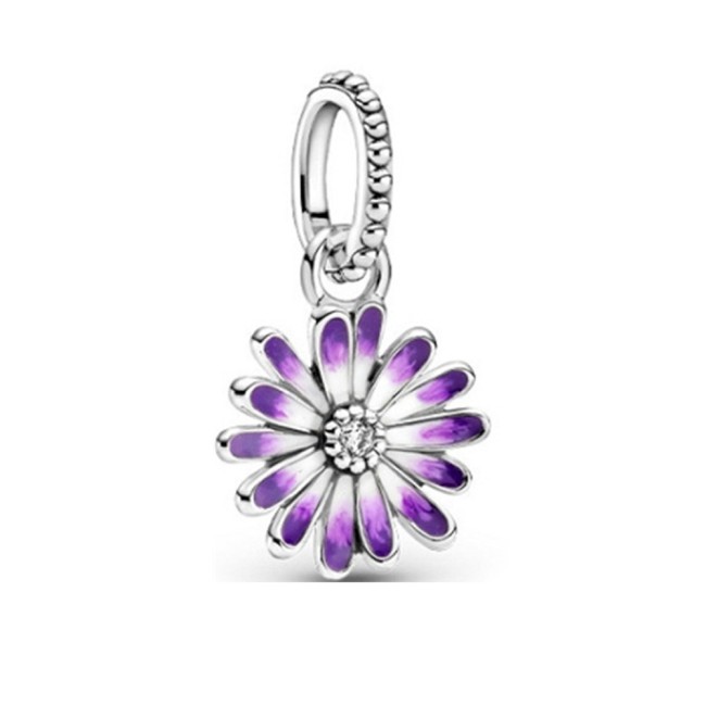 5A Purple Daisy Flower Dangle Charm