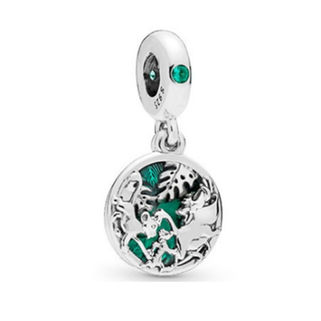 5A Green Globe World Map Dangle Charm