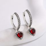 5A Elevated Red Heart Earrings
