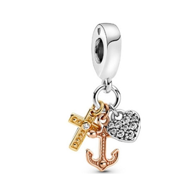5A Faith, Hope & Love Triple Dangle Charm