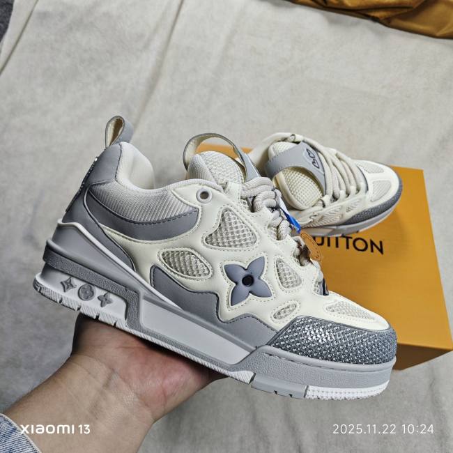 Original Trainer Skate Low Sneaker Grey White Beige