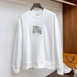 5A Equestrian Knight Patch Embroidered Crewneck Sweatshirt White