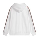 5A Check Trim Zip Hoodie Cotton Full Zip Hooded