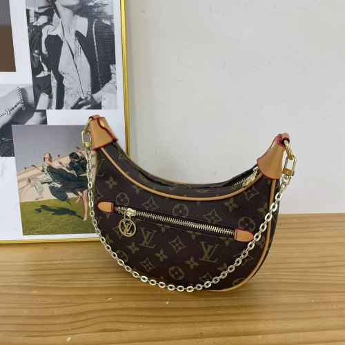 5A Loop Monogram Crossbody Bag Brown