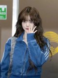 Original Women's Adicolor Denim Firebird Track Top Stand Collar Jacket