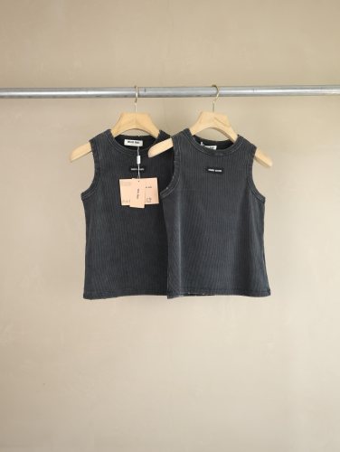 5A Garment-dyed Ribbed Knit Jersey Top