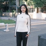 Originals Trefoil Women's High Neck Fleece Lined Sweatshirt Embroidered Slim Fit Thermal Baselayer