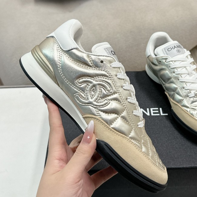 5A Quilted Sneakers Women's Leather Low