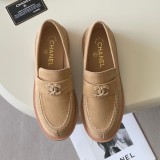5A Suede Loafers Women's Beige Moccasin