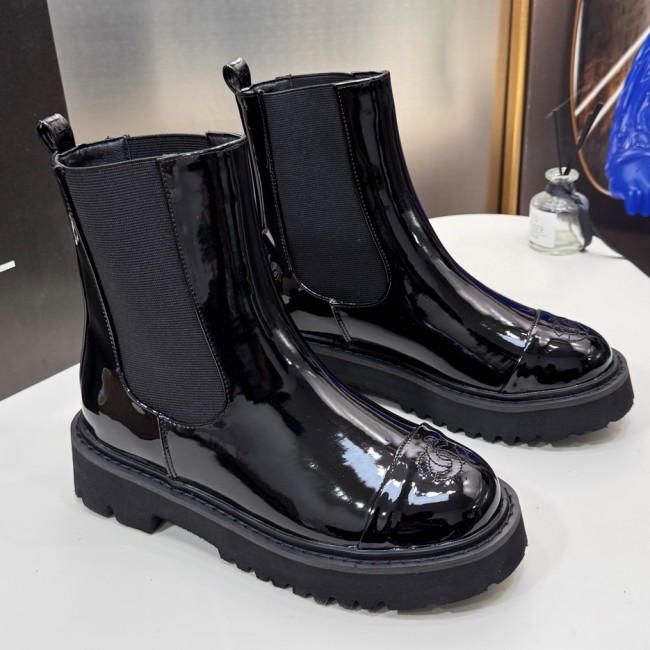 5A Women's Chelsea Ankle Short Boots Elastic Sides