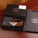 5A Men's Belt & Wallet Gift Set – Saffiano Leather with Triangular Logo