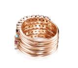 Original Straight Ring in Rose Silver Vermeil With Multicolor Gemstones