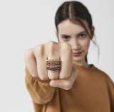Original Straight Ring in Rose Silver Vermeil With Multicolor Gemstones