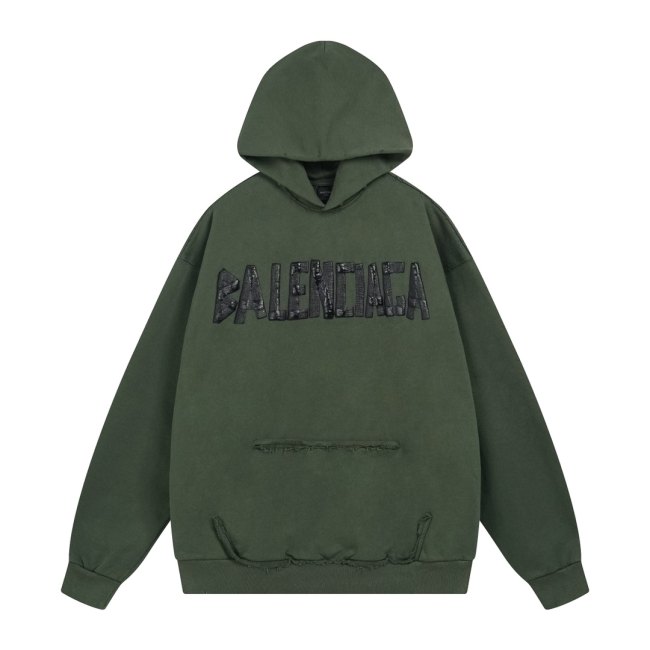 Original Tape Type Ripped Pocket Hoodie
