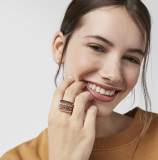 Original Straight Ring in Rose Silver Vermeil With Multicolor Gemstones