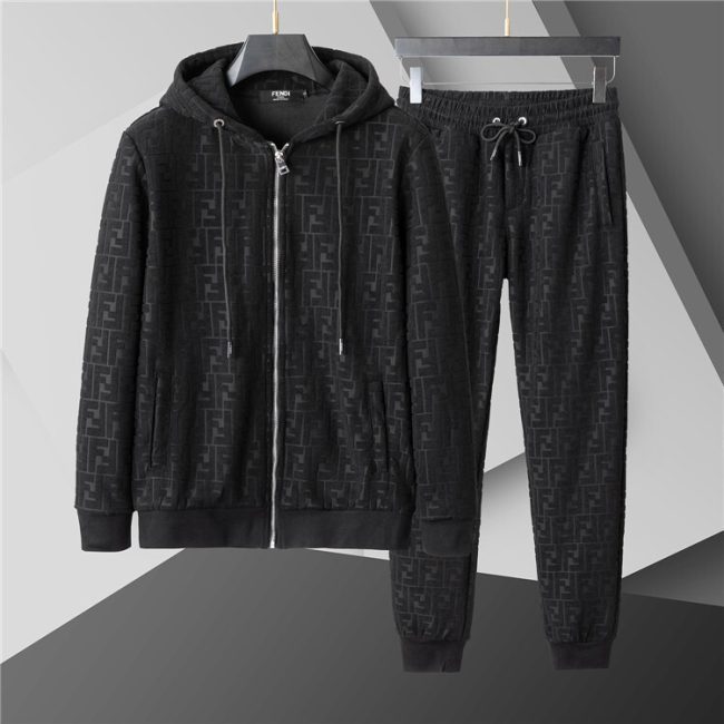 Original FF Print Zip-Up Hooded Tracksuit