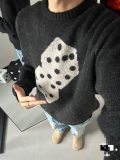 FW24 Dice Crewneck Long Sleeve Sweater Black XB3011#