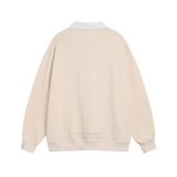 Embroidered Logo Half Zip Long Sleeve Sweatshirt 8329#