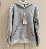 5A Men's Embroidered Full Zip Hooded Jacket 3-Stripes