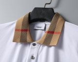 Spring Summer Men's Simple Short Sleeve Polo Shirt Blue 30008