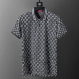 Spring Summer Men's GG Jacquard Logo Short Sleeve Polo Shirt Grey 30068#