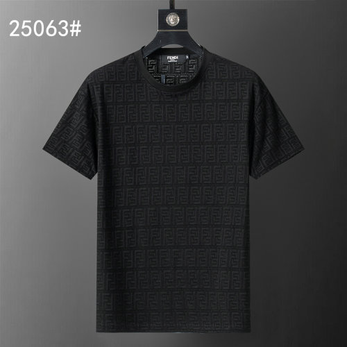5A 26SS Men's Black FF Logo Print Crew Neck T-Shirt