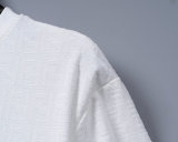 5A 26SS Men's White FF Logo Print Crew Neck T-Shirt - Luxury Designer Tee