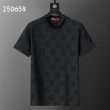 5A 26SS Men's Black Interlocking G Logo Jacquard Crew Neck T-Shirt
