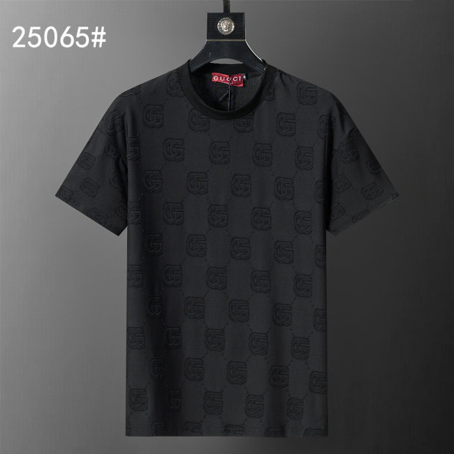 5A 26SS Men's Black Interlocking G Logo Jacquard Crew Neck T-Shirt