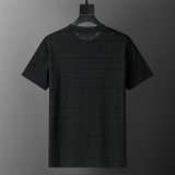 5A 26SS Men's Black FF Logo Print Crew Neck T-Shirt