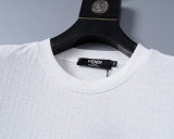 5A 26SS Men's White FF Logo Print Crew Neck T-Shirt - Luxury Designer Tee