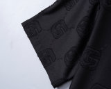 5A 26SS Men's Black Interlocking G Logo Jacquard Crew Neck T-Shirt