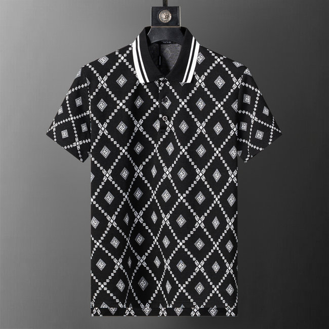 5A 26SS Breathable Knit Jacquard Fabric Spring Polo Shirt
