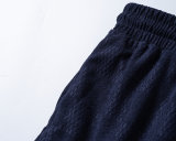 5A 26SS Men's Navy Blue Monogram Print Casual Shorts - Luxury Designer Drawstring Shorts