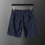 5A 26SS Men's Navy Blue Monogram Print Casual Shorts - Luxury Designer Drawstring Shorts
