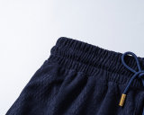 5A 26SS Men's Navy Blue Monogram Print Casual Shorts - Luxury Designer Drawstring Shorts