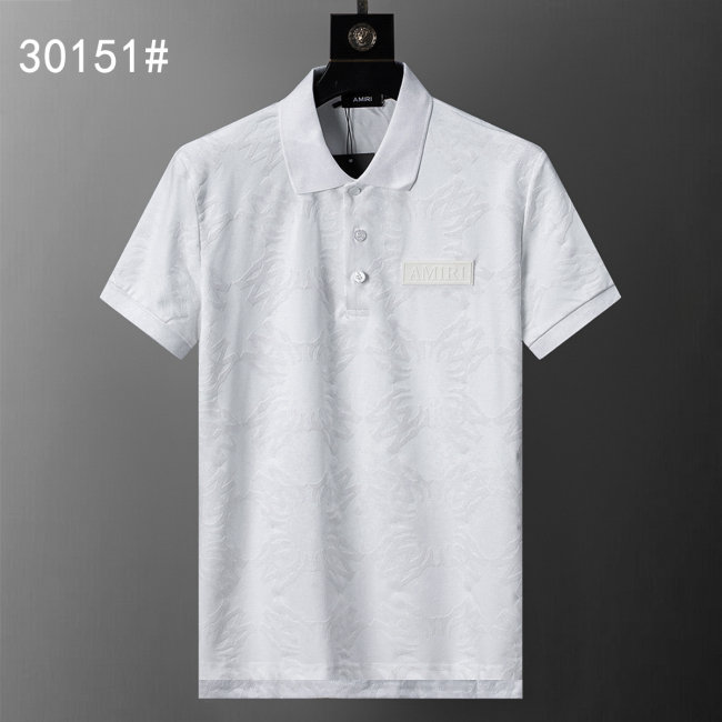 5A 26SS Rayon Flock Printing Spring Polo Shirt
