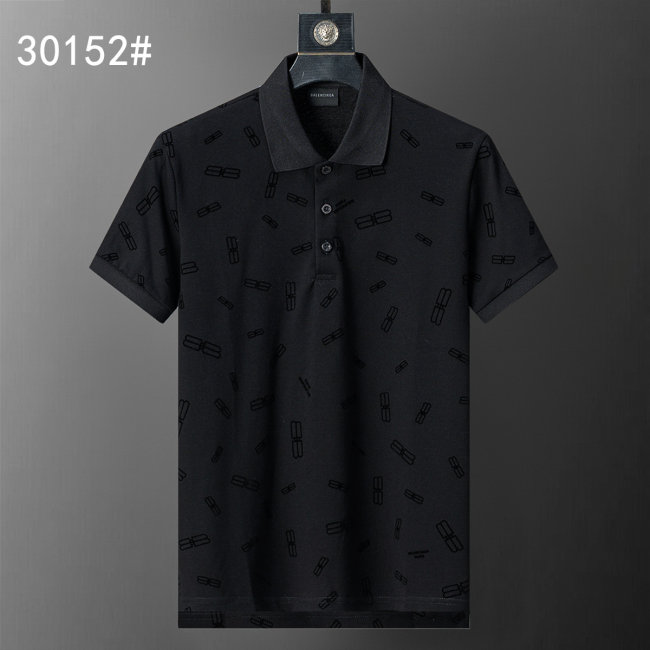 5A 26SS Rayon Flock Printing Spring Polo Shirt
