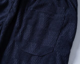 5A 26SS Men's Navy Blue Monogram Print Casual Shorts - Luxury Designer Drawstring Shorts