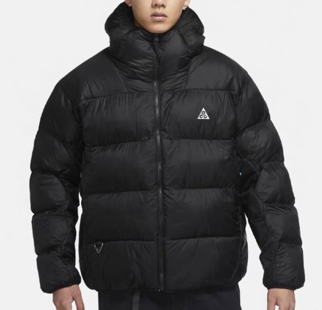 5A ACG Reversible Padded Jacket  Embroidered Logo Men's Winter Puffer Coat Black
