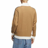 Original Stand Collar Striped Waffle Knit Jacket  Autumn Sports Zipper Coat for Men & Women