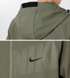 Original Embroidered Logo Men's Hooded Jacket Windbreaker Green