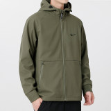 Original Embroidered Logo Men's Hooded Jacket Windbreaker Green
