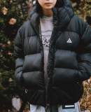 5A ACG Reversible Padded Jacket  Embroidered Logo Men's Winter Puffer Coat Black