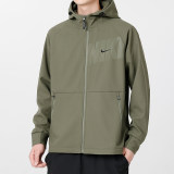 Original Embroidered Logo Men's Hooded Jacket Windbreaker Green