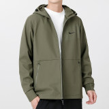 Original Embroidered Logo Men's Hooded Jacket Windbreaker Green