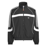 Original 24SS Vintage Track Jacket with Stand Collar & Ribbed Trim - Mini Oxford Fabric Full Zip Retro Style