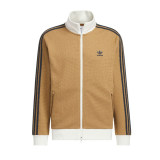 Original Stand Collar Striped Waffle Knit Jacket  Autumn Sports Zipper Coat for Men & Women
