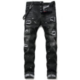 Men's Casual Stretch Body Building Jeans Black 1046